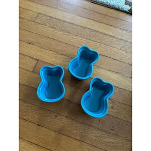 3 Blue Easter Peep shaped Ceramic Molds